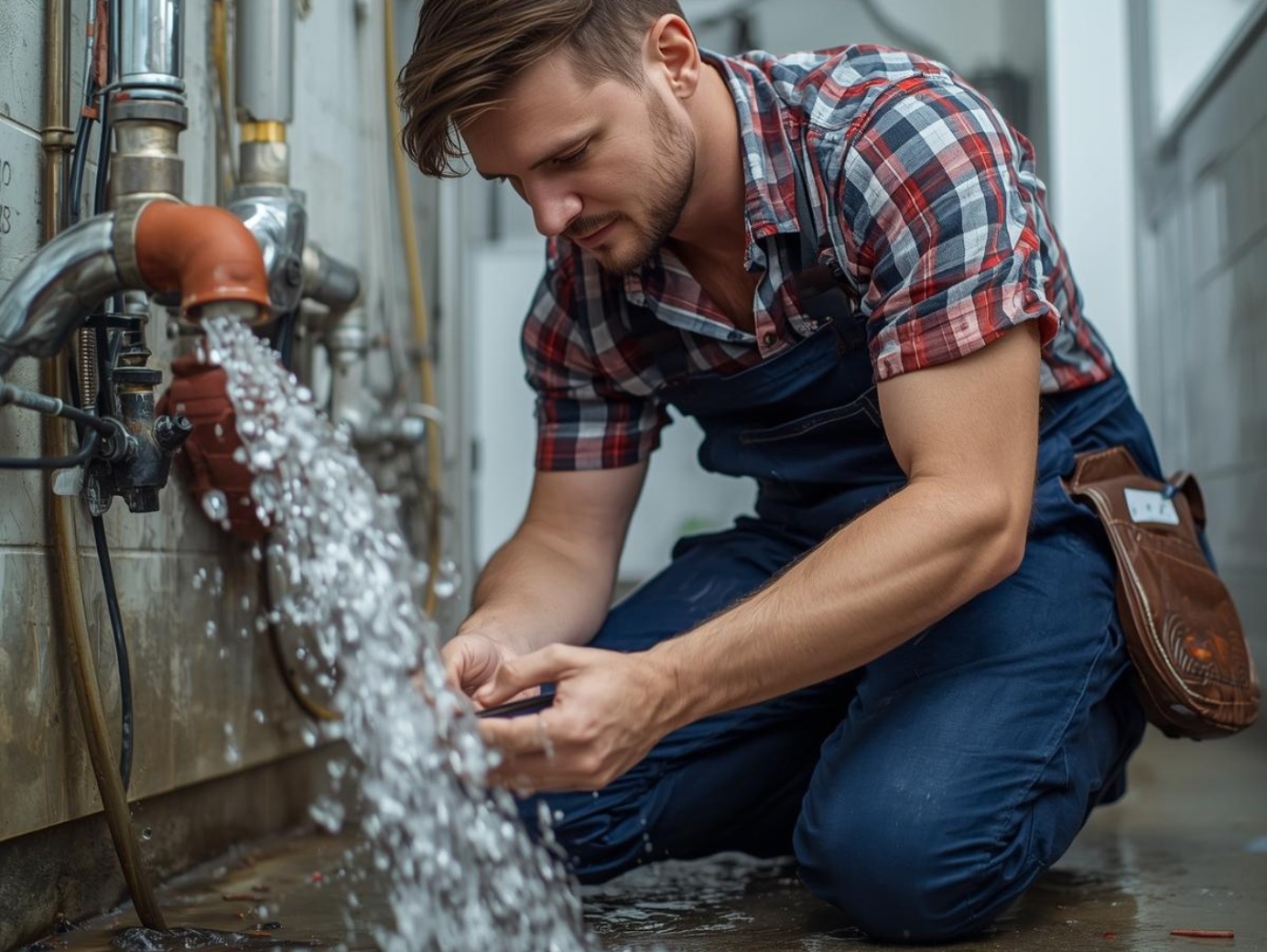 Service technician at work